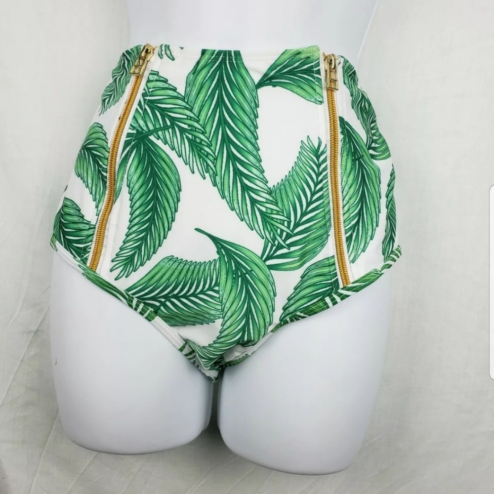 Cupsay Bikini Bottom White Green Size S